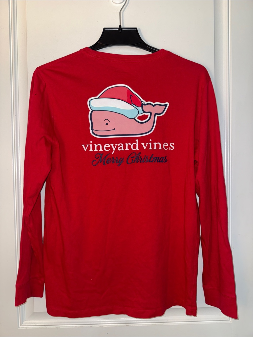 Vineyard Vines Red Whale Merry Christmas Long-Sleeve Tee Youth XL